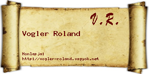 Vogler Roland névjegykártya